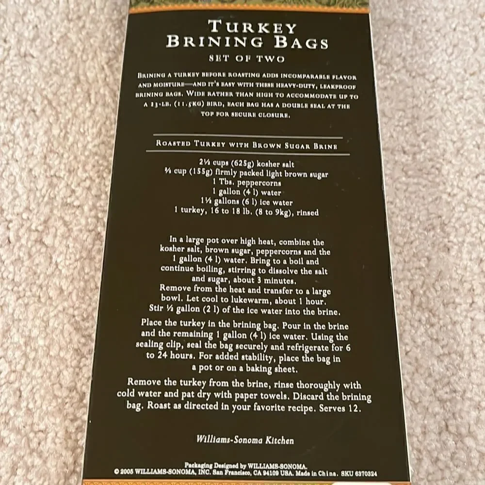 TURKEY BRINGING BAGS SET OF TWO